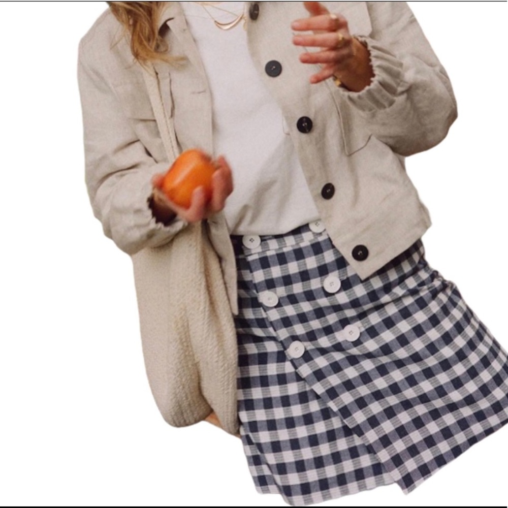 MANGO blue mini short skirt. Size S - Picture 9 of 11